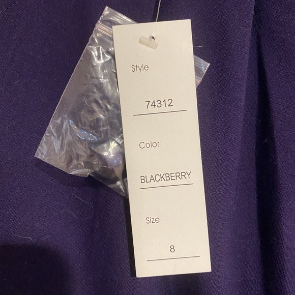 Spense Peplum Waist Dress, Solid Purple, Size 8 - NWT - Picture 9 of 13